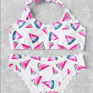 Scalloped bikini with watermelon details